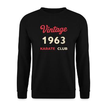 Vintage 1963 – Karate Club Retro Birth Year - Unisex Sweatshirt - black - Front - Alina (178cm) & Michal (187cm)