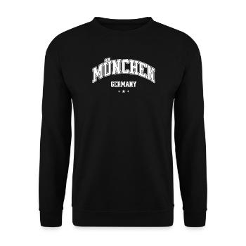 Munich Germany College Design - Unisex Sweatshirt - black - Front - Alina (178cm) & Michal (187cm)
