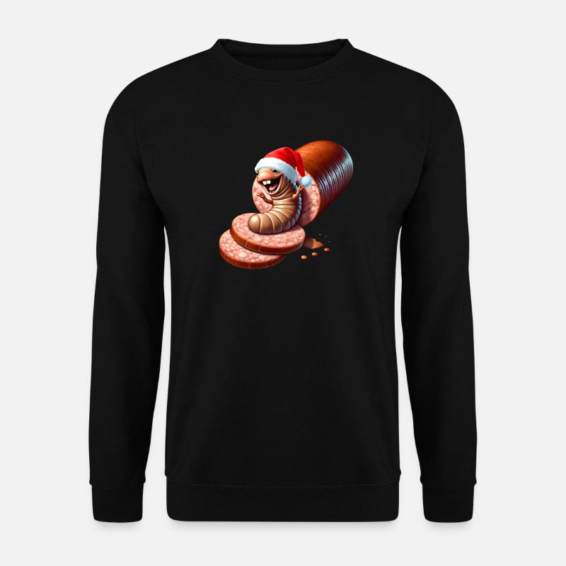 Salami Made Santa Karikatur - Unisex Pullover - Schwarz