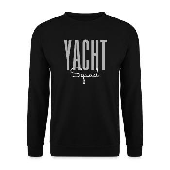 Yacht Squad – Luxus-Bootsbesatzung Segelurlaub - Unisex Pullover - Schwarz - Vorne - Alina (178cm) & Michal (187cm)