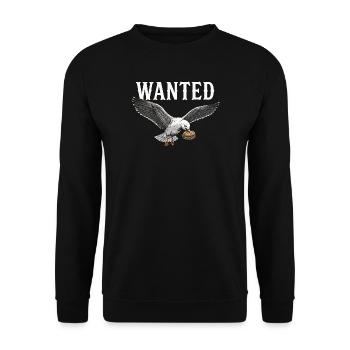 Wanted Fish Roll Seagull - Unisex Sweatshirt - black - Front - Alina (178cm) & Michal (187cm)
