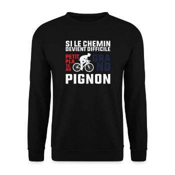 If the Path Gets Tough - Cyclist Gift - Unisex Sweatshirt - black - Front - Alina (178cm) & Michal (187cm)
