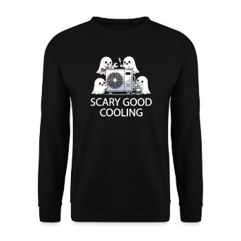 Conception HVAC fantôme d’Halloween - Refroidissement effrayant - Sweat-shirt Unisexe - noir - Devant - Alina (178cm) & Michal (187cm)