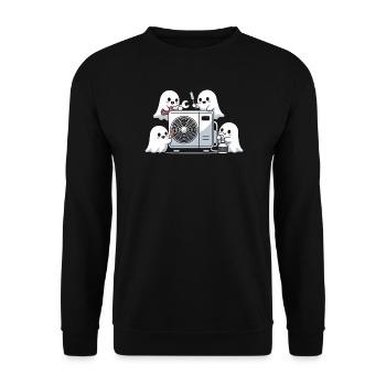 Motif drôle de technique climatique pour les fantômes HVAC d’Halloween - Sweat-shirt Unisexe - noir - Devant - Alina (178cm) & Michal (187cm)
