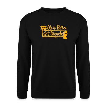 La vie est meilleure à vélo. Cyclisme Sport - Sweat-shirt Unisexe - noir - Devant - Alina (178cm) & Michal (187cm)