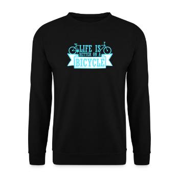 La vie est meilleure à vélo. Cyclisme Sport - Sweat-shirt Unisexe - noir - Devant - Alina (178cm) & Michal (187cm)
