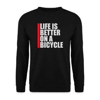 La vie est meilleure à vélo. Cyclisme Sport - Sweat-shirt Unisexe - noir - Devant - Alina (178cm) & Michal (187cm)