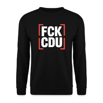 FCK CDU  - Anti CDU/CSU Logo - Unisex Pullover - Schwarz - Vorne - Alina (178cm) & Michal (187cm)