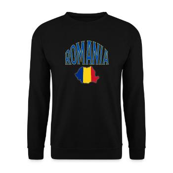 Romania - Unisex Sweatshirt - black - Front - Alina (178cm) & Michal (187cm)