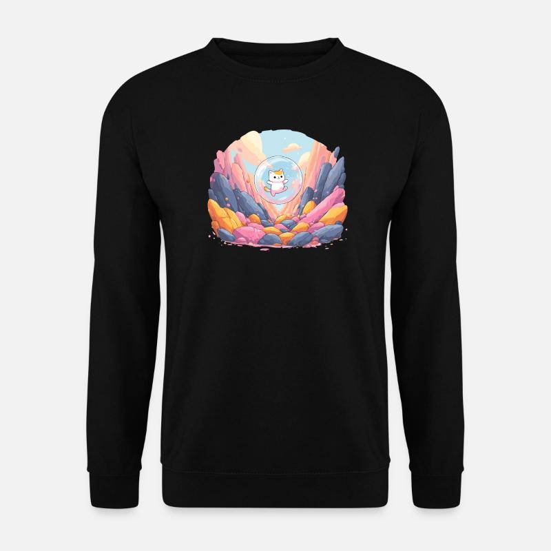 Katzenkugel im farbigen Canyon - Unisex Pullover - Schwarz