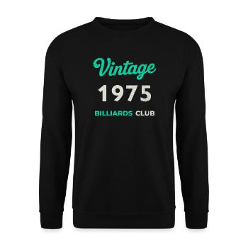 Vintage 19755 – Billiards Club Retro Birth Year - Unisex Sweatshirt - black - Front - Alina (178cm) & Michal (187cm)