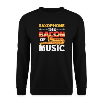Speck Of Music Saxophone Saxophonist - Unisex Sweatshirt - black - Front - Alina (178cm) & Michal (187cm)