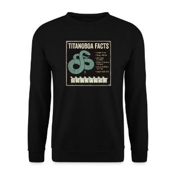 Faits sur Titanoboa : Plus grand serpent de la préhistoire - Sweat-shirt Unisexe - noir - Devant - Alina (178cm) & Michal (187cm)