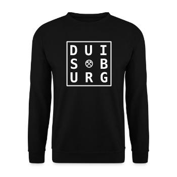 Motif Ruhrpott de Duisbourg Blanc cadeau et souvenir - Sweat-shirt Unisexe - noir - Devant - Alina (178cm) & Michal (187cm)