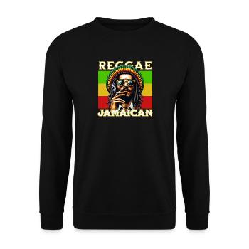 Reggae Jamaican Rasta Style with Cool Dreadlock Fig - Unisex Sweatshirt - black - Front - Alina (178cm) & Michal (187cm)