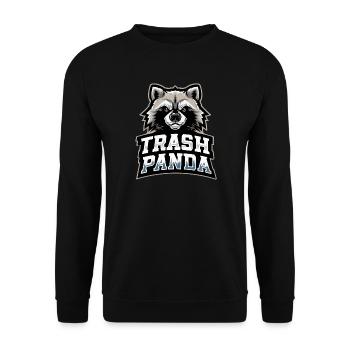 Trash Panda Waschbär Emblem - Unisex Pullover - Schwarz - Vorne - Alina (178cm) & Michal (187cm)