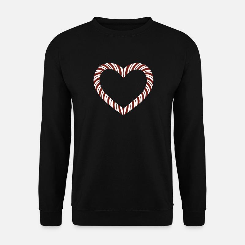 Candy Cane Heart - Unisex Sweatshirt - black