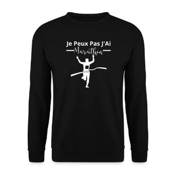 Ich kann nicht Marathon Marathon Laufen - Unisex Pullover - Schwarz - Vorne - Alina (178cm) & Michal (187cm)