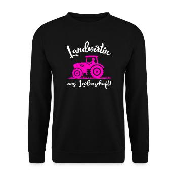 Farmer Out of Passion Agriculture Sayings - Unisex Sweatshirt - black - Front - Alina (178cm) & Michal (187cm)