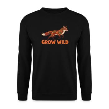 Le patchwork de renard des forêts pousse à l’état sauvage - Sweat-shirt Unisexe - noir - Devant - Alina (178cm) & Michal (187cm)