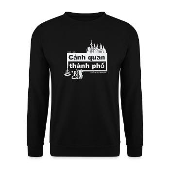 Paysage urbain - Vietnamien - prêt quand vous voulez - Sweat-shirt Unisexe - noir - Devant - Alina (178cm) & Michal (187cm)