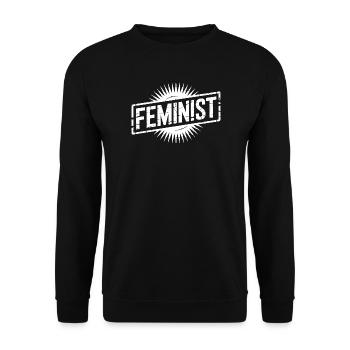 Féministe - T-shirt Logo Féminisme - Sweat-shirt Unisexe - noir - Devant - Alina (178cm) & Michal (187cm)