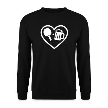 Heart Ping-Pong Bier - Unisex Pullover - Schwarz - Vorne - Alina (178cm) & Michal (187cm)