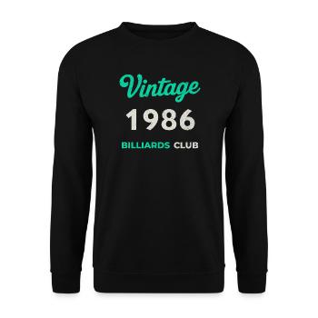Vintage 1986 – Billiards Club Retro Birth Year - Unisex Sweatshirt - black - Front - Alina (178cm) & Michal (187cm)