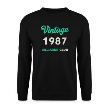Vintage 1987 – Billiards Club Retro Birth Year - Unisex Sweatshirt - black - Front - Alina (178cm) & Michal (187cm)