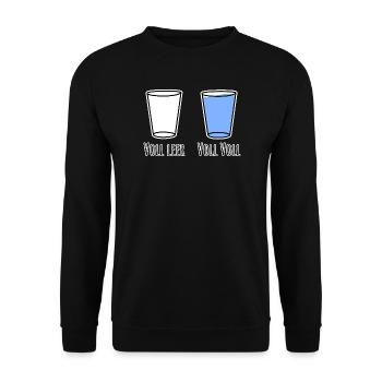 Voll leer und voll voll! Voll Deutsche Sprache! - Unisex Pullover - Schwarz - Vorne - Alina (178cm) & Michal (187cm)