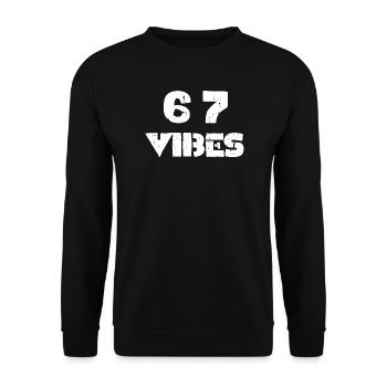 6 7 vibes – Trendy Youth T-Shirt - Unisex Sweatshirt - black - Front - Alina (178cm) & Michal (187cm)