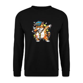 Dessin drôle de miaulement drôle d’art de rue de chat - Sweat-shirt Unisexe - noir - Devant - Alina (178cm) & Michal (187cm)