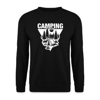 Camping Zelt Symbol - Unisex Pullover - Schwarz - Vorne - Alina (178cm) & Michal (187cm)