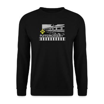 PUFFERKÜSSER - Unisex Sweatshirt - black - Front - Alina (178cm) & Michal (187cm)