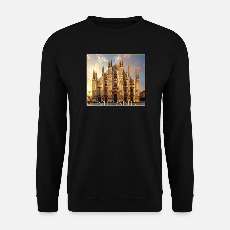 Mailand, Milano, Dom - Unisex Pullover - Schwarz