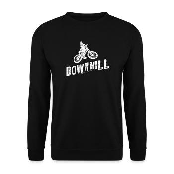 Downhill Mountain Bike - Unisex Sweatshirt - black - Front - Alina (178cm) & Michal (187cm)