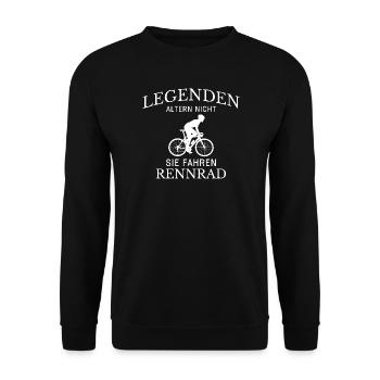 Légendes faisant du vélo de route : dicton - Sweat-shirt Unisexe - noir - Devant - Alina (178cm) & Michal (187cm)