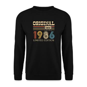 40th Birthday 40th Anniversary Original 1986 - Unisex Sweatshirt - black - Front - Alina (178cm) & Michal (187cm)