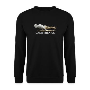 Calisthenics Planche - Griechische Statue - Unisex Pullover - Schwarz - Vorne - Alina (178cm) & Michal (187cm)