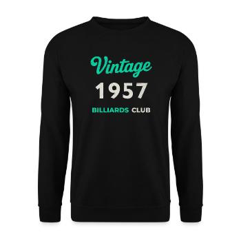 Vintage 1957 – Billiards Club Retro Year of Birth - Unisex Sweatshirt - black - Front - Alina (178cm) & Michal (187cm)