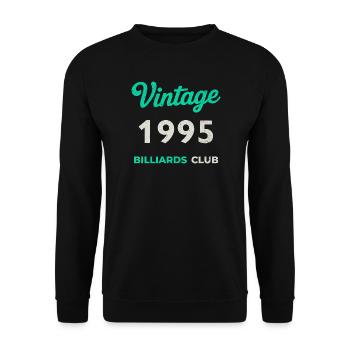 Vintage 1995 – Billiards Club Retro Year of Birth - Unisex Sweatshirt - black - Front - Alina (178cm) & Michal (187cm)