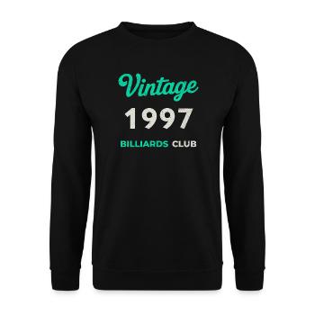 Vintage 1997 – Billiards Club Retro Year of Birth - Unisex Sweatshirt - black - Front - Alina (178cm) & Michal (187cm)