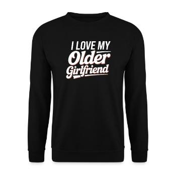 Ich liebe meine ältere Freundin – stolzer Altersunterschied - Unisex Pullover - Schwarz - Vorne - Alina (178cm) & Michal (187cm)