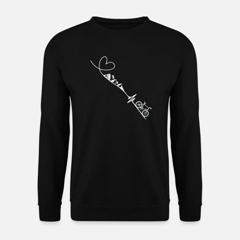 Fahrrad Berge Heartbeat - Unisex Pullover - Schwarz