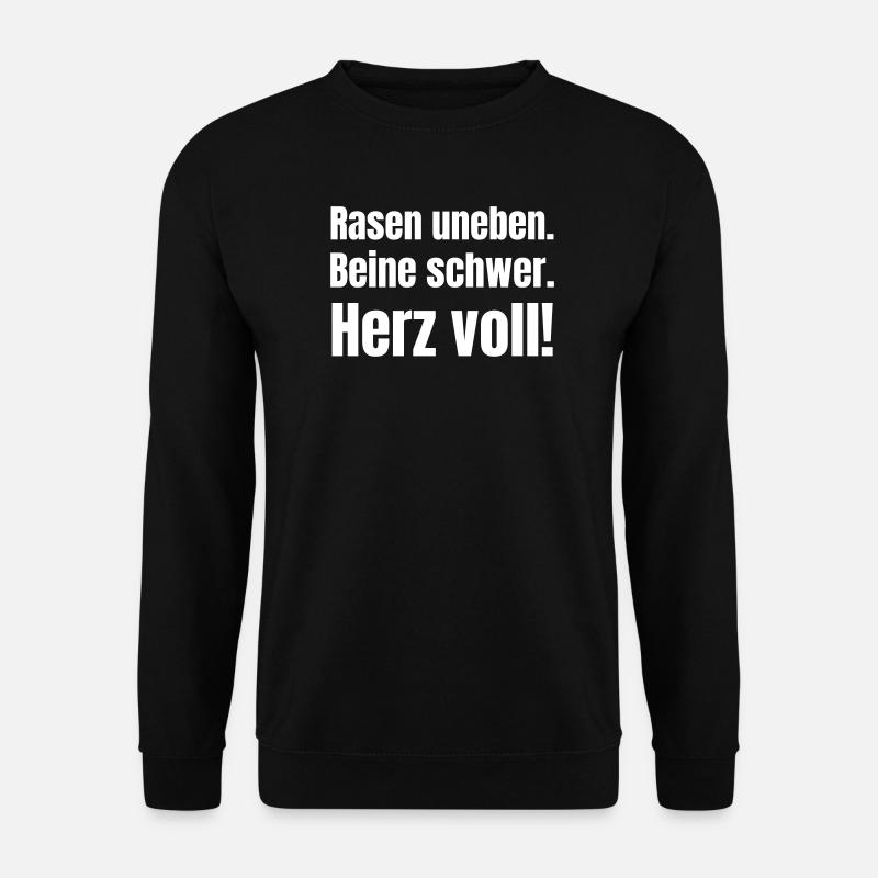Rasen eben – Beine schwer – Herz voll - Unisex Pullover - Schwarz