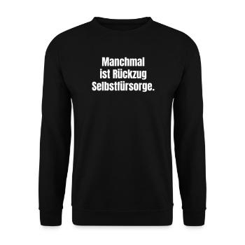 Retreat as self-care - Unisex Sweatshirt - black - Front - Alina (178cm) & Michal (187cm)