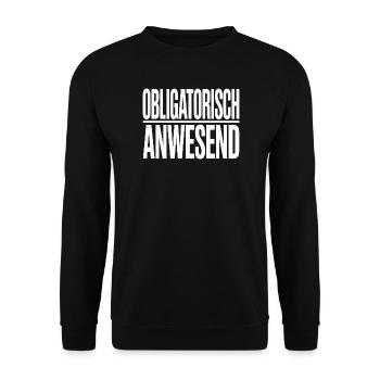Mandatory Present Sloth Telco Meeting Office - Unisex Sweatshirt - black - Front - Alina (178cm) & Michal (187cm)