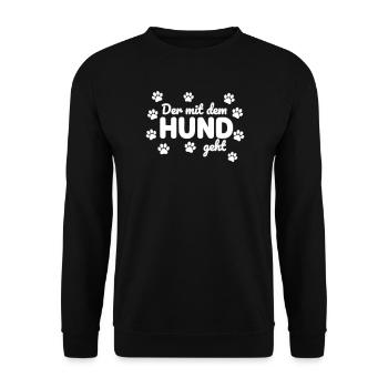 Chemise promenant le chien qui marche avec le chien - Sweat-shirt Unisexe - noir - Devant - Alina (178cm) & Michal (187cm)