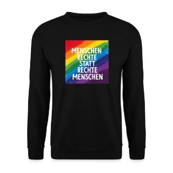 Human rights instead of right-wing people rainbow - Unisex Sweatshirt - black - Front - Alina (178cm) & Michal (187cm)