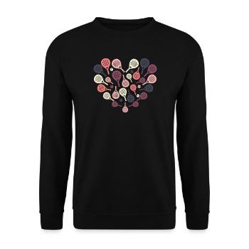 Cœur de raquette de padel – Sport & Herz - Sweat-shirt Unisexe - noir - Devant - Alina (178cm) & Michal (187cm)